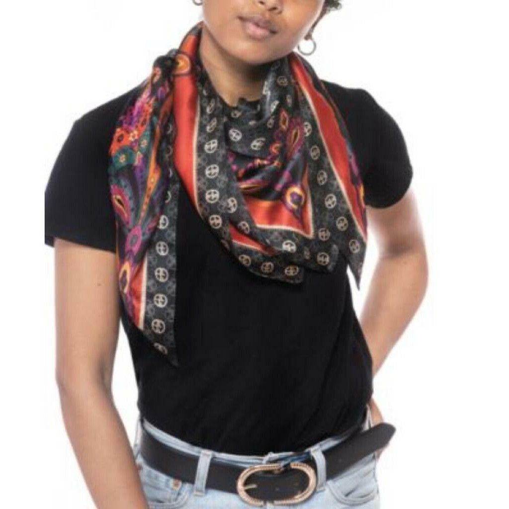 Giani Bernini Giani Bernini Logo Paisley Border Printed Scarf, Black-multi Size ONE SIZE - 2 Thumbnail