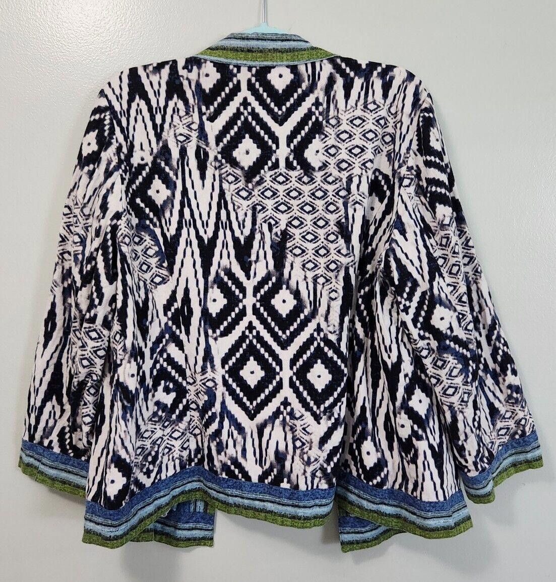 Chicos Chicos Jacket Size 3 Womens Open Front Cotton Large Linen Size L / US 10 / IT 46 - 2 Thumbnail