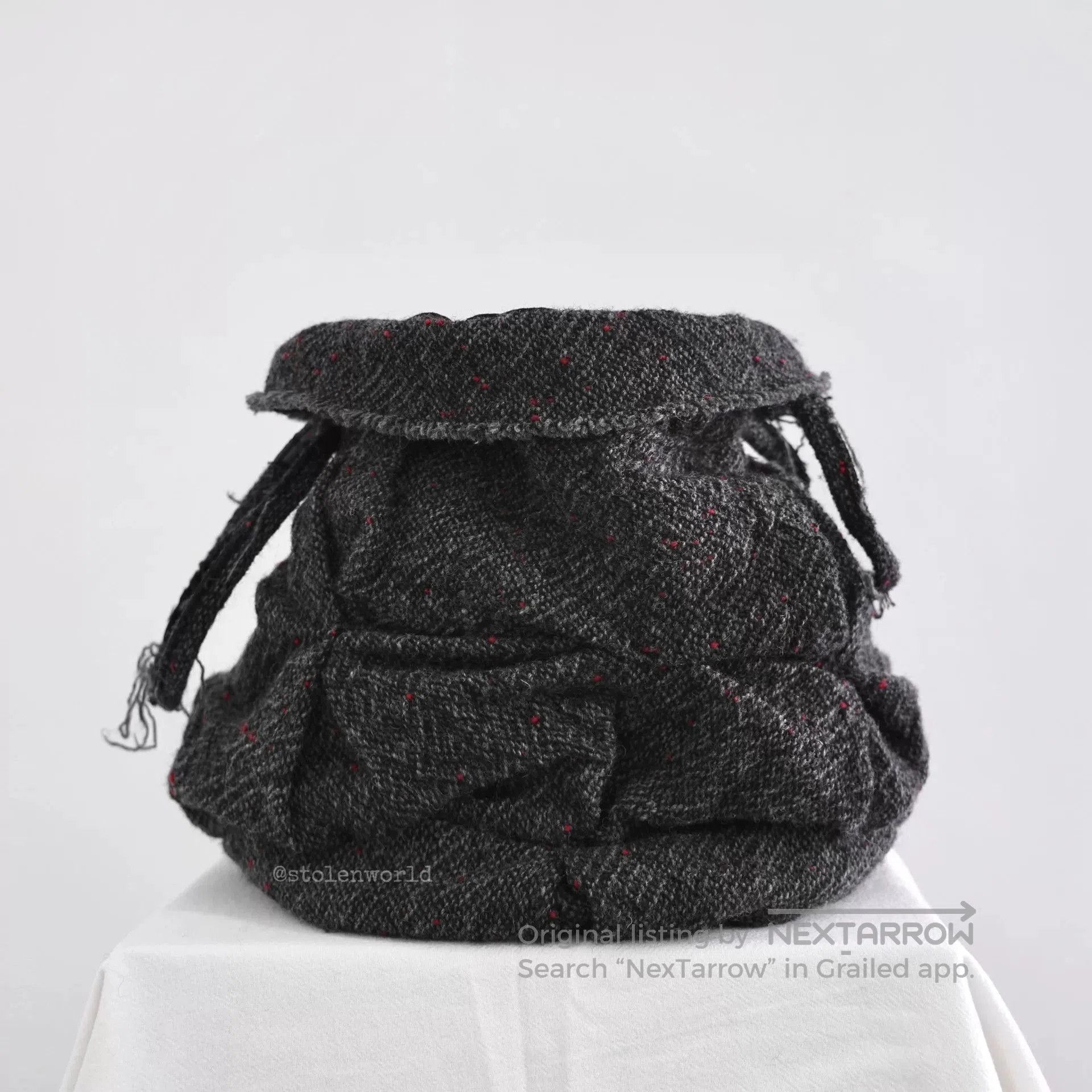 Junya Watanabe charming wool round bag with drawstring. Size ONE SIZE - 4 Thumbnail