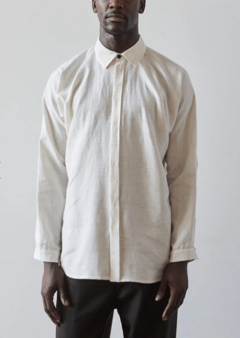 Jan Jan Van Essche Jan-Jan Van Essche Wind Kasuri Linen and Cotton Shirt  #90 | Grailed