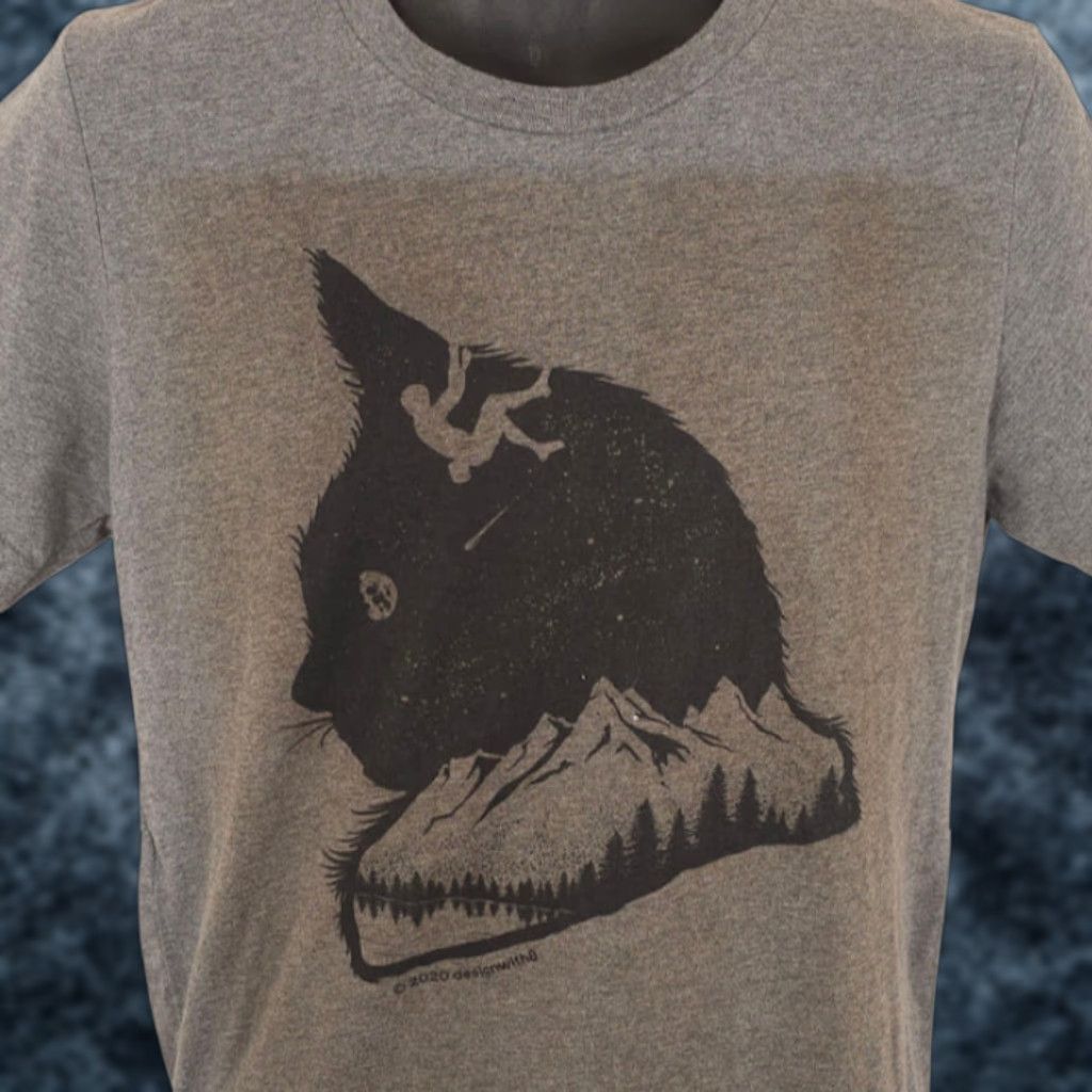 Vintage Bella + Canvas T Shirt Mens Medium Gray Black Rock Climbing Bouldering Traversing Cat Size US M / EU 48-50 / 2 - 1 Thumbnail