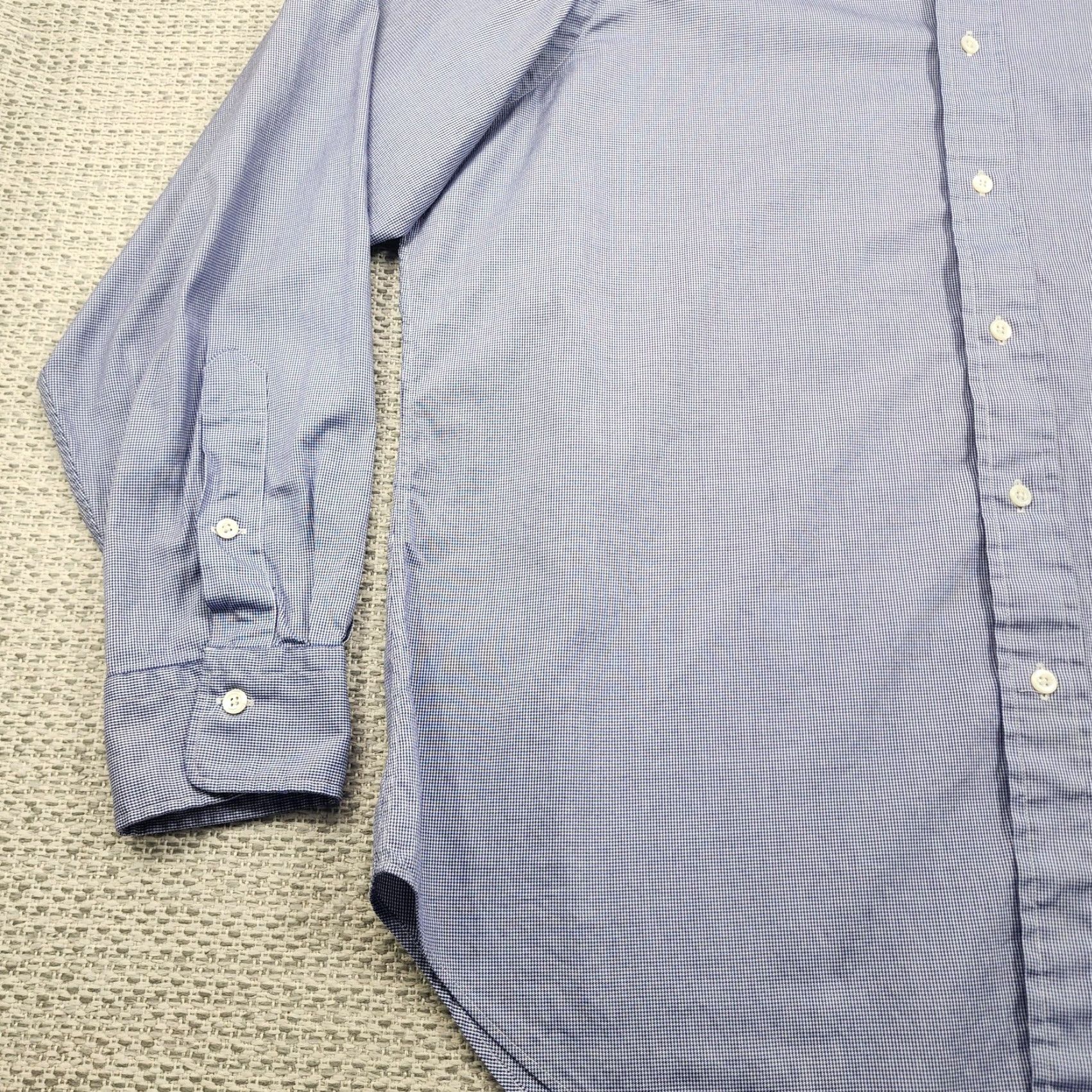 Polo Ralph Lauren Polo Ralph Lauren Shirt Mens 16.5 35 Blue Micro Check Dress Button Down Estate Size 46R - 3 Thumbnail