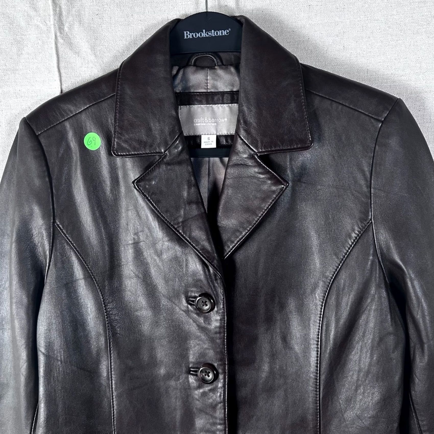 Croft & Barrow Croft & Barrow Womens Lambskin Leather Blazer 3-Button Coat Jacket Brown Size S Size S / US 4 / IT 40 - 2 Thumbnail