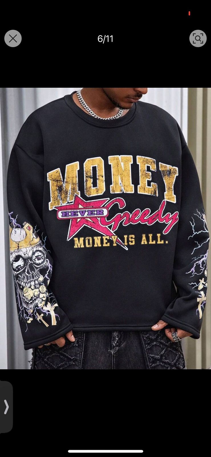 Japanese Brand × Vintage Money Never Greedy Pullover Size US L / EU 52-54 / 3 - 6 Thumbnail