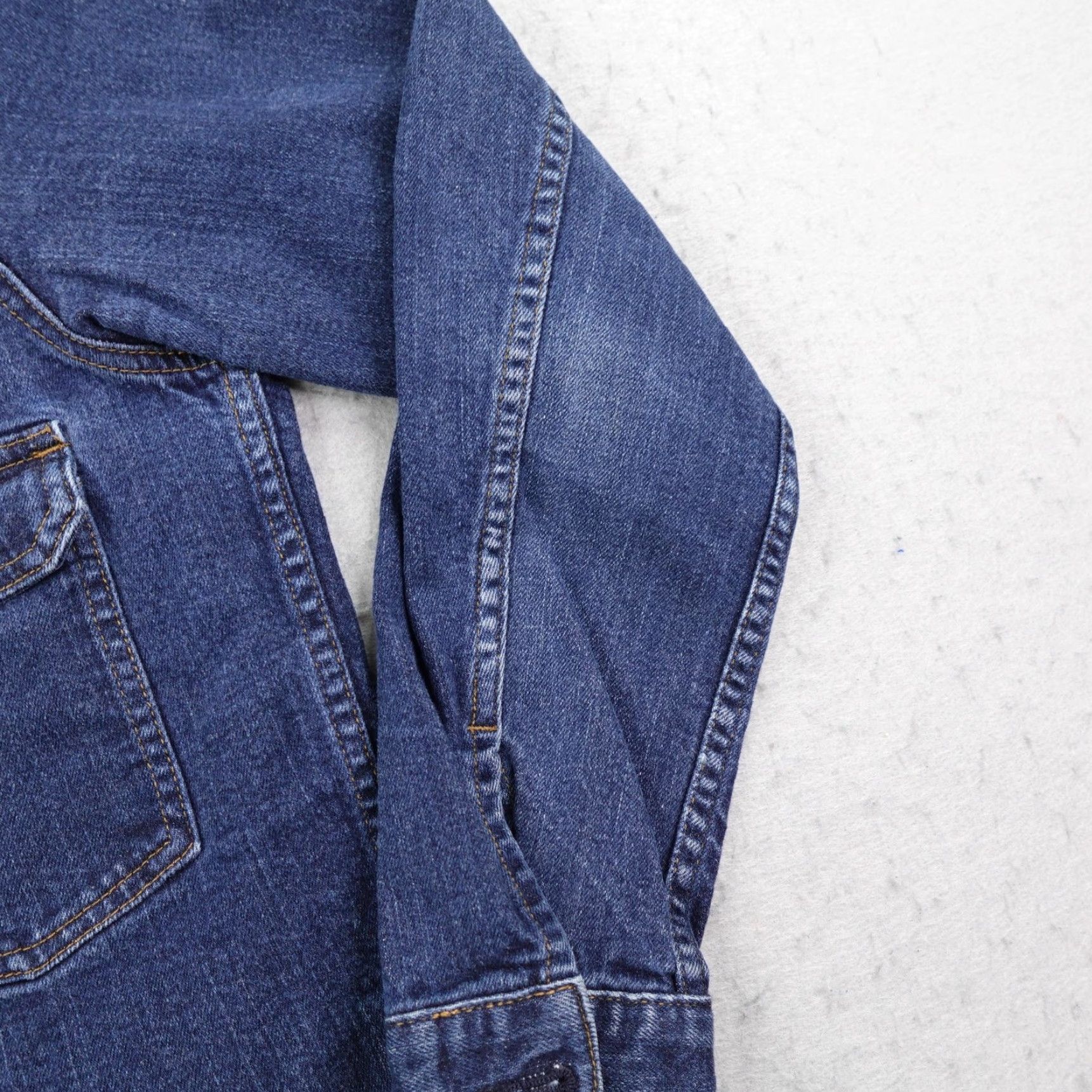 Uniqlo Uniqlo Jacket Mens Small Blue Denim Trucker Button Up Flex Dark Casual Workwear Mens Size US 29 - 5 Thumbnail