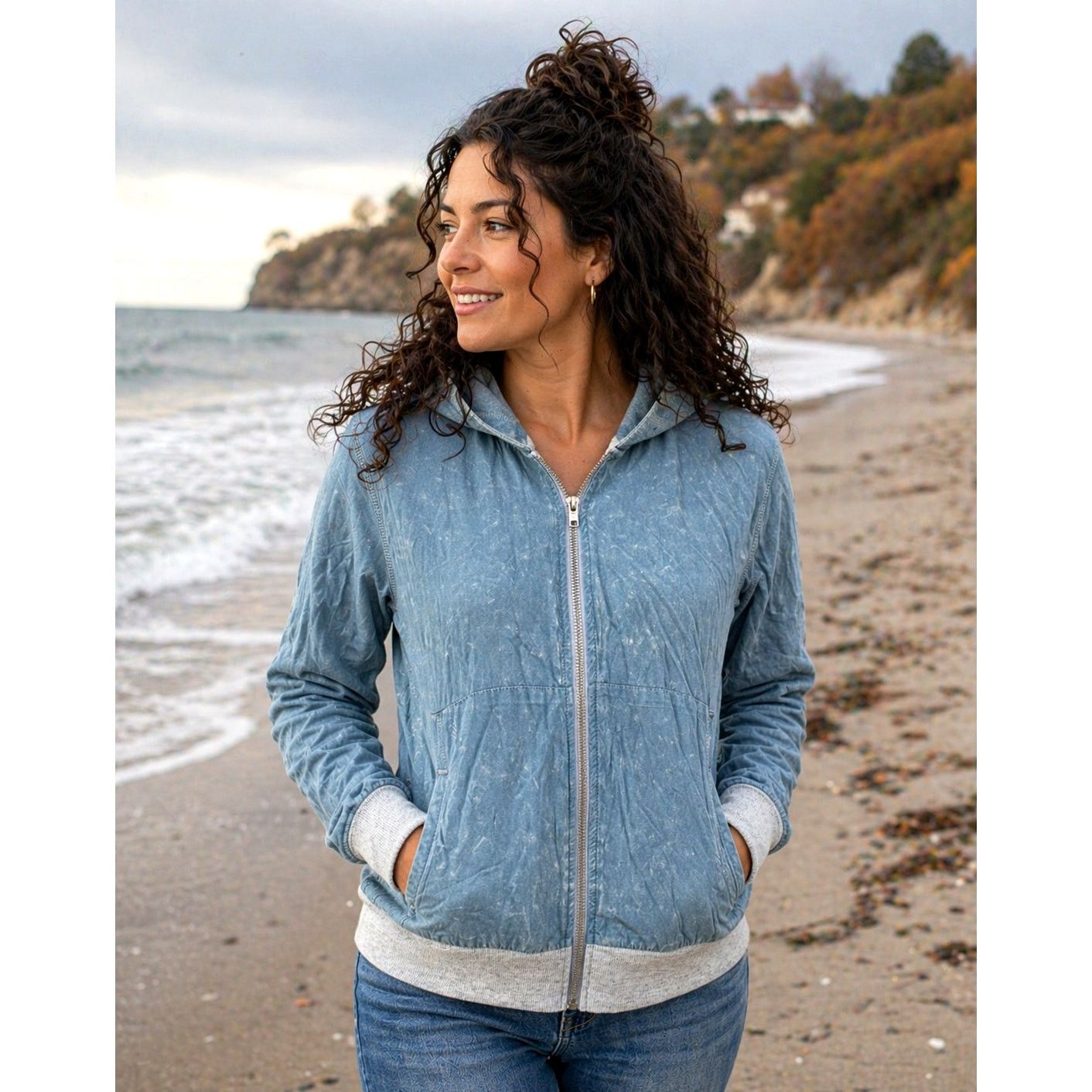 Other Chaser Coastal Cloth Zip Up Hoodie Jacket Vintage Blue S Size S / US 4 / IT 40 - 1 Thumbnail