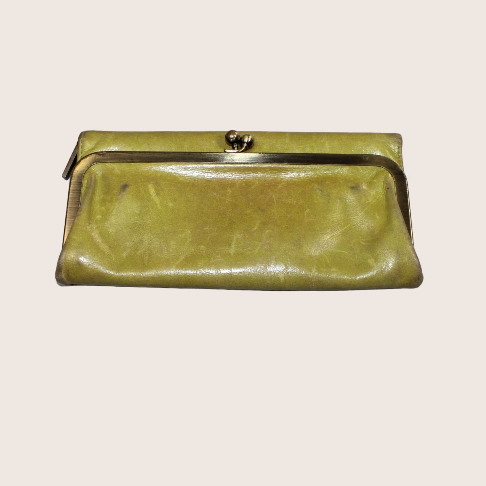 Hobo International Wallet Womens Green Leather Full Size Trifold Zip Boho Read, Women's