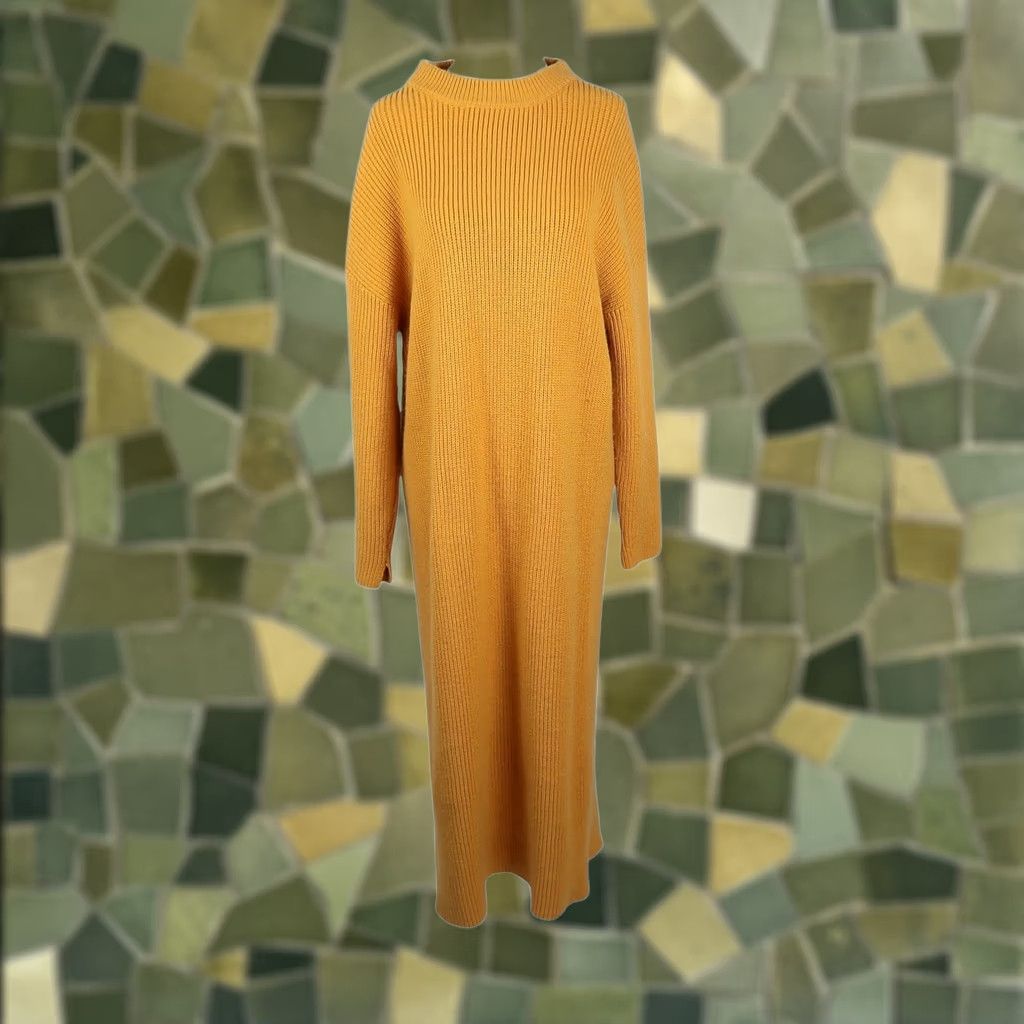 Zara Zara Mustard Yellow Knit Midi Sweater Dress S Women Size S / US 4 / IT 40 - 1 Thumbnail