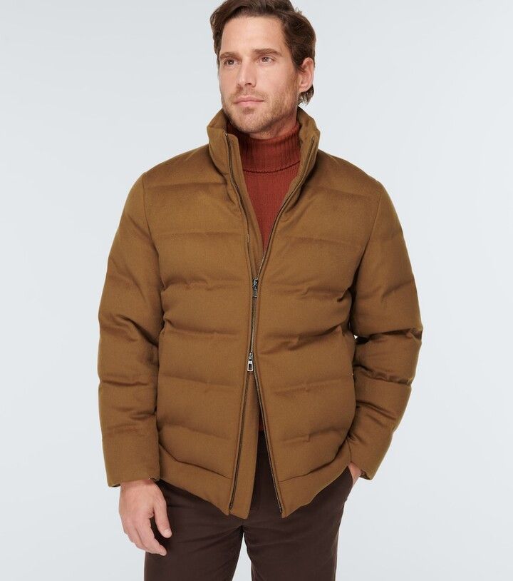 Loro Piana o1w1db10724 Filmore Cashmere Padded Jacket in Brown Size US XL / EU 56 / 4 - 3 Thumbnail