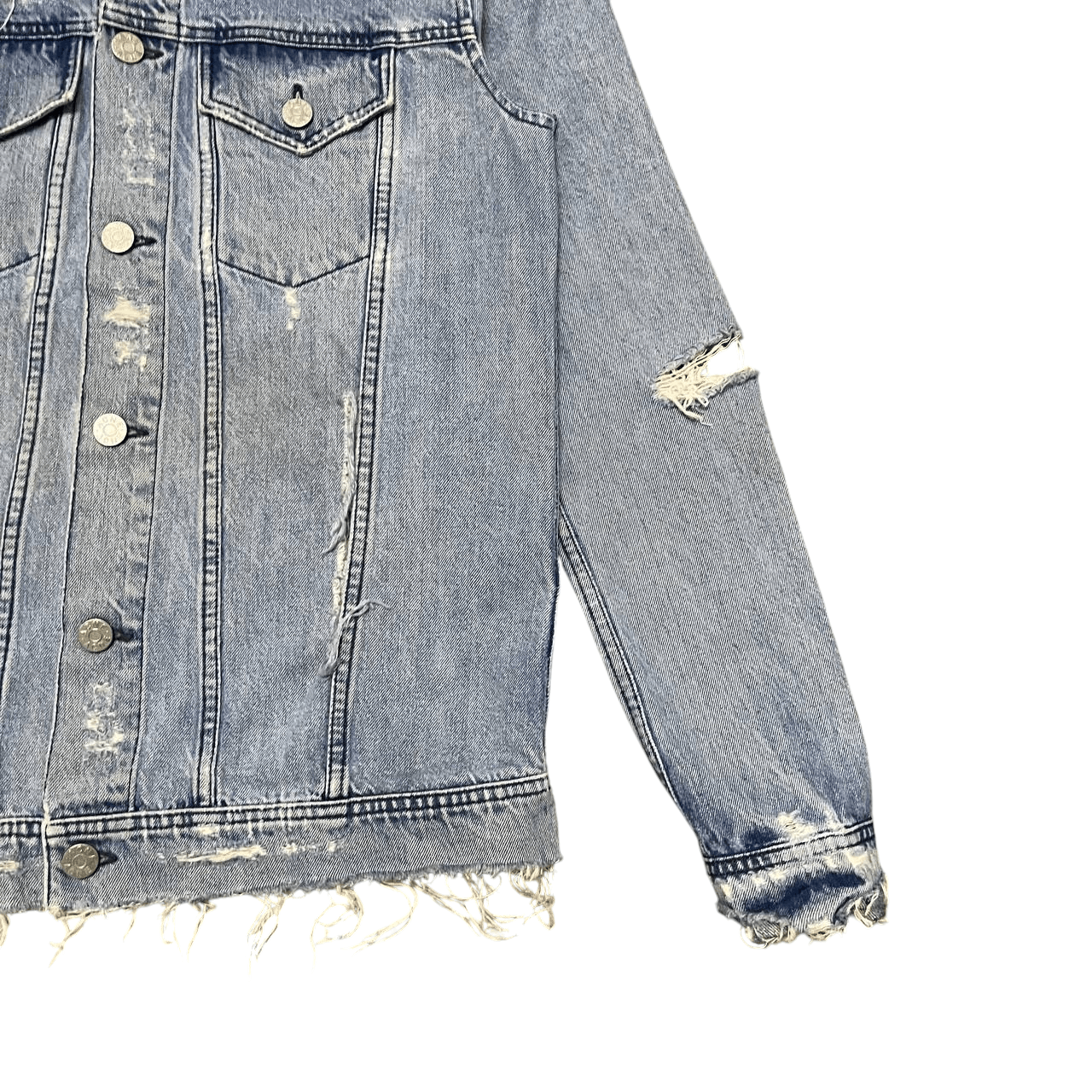 Acne Studios Crazy Thrashed Acne Denim Jacket Vintage Size US S / EU 44-46 / 1 - 4 Thumbnail
