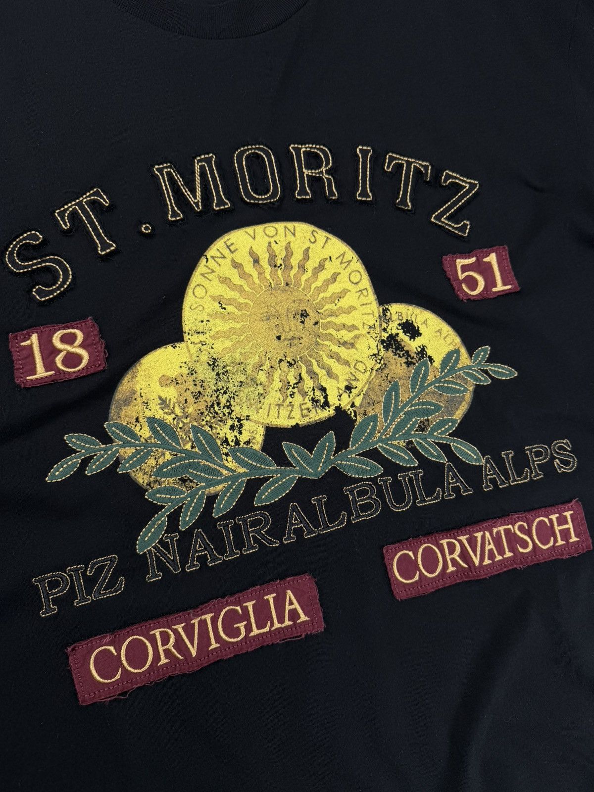 Bally Bally St Moritz Graphic T-Shirt Lambskin Patch Black S/M Size US S / EU 44-46 / 1 - 5 Thumbnail