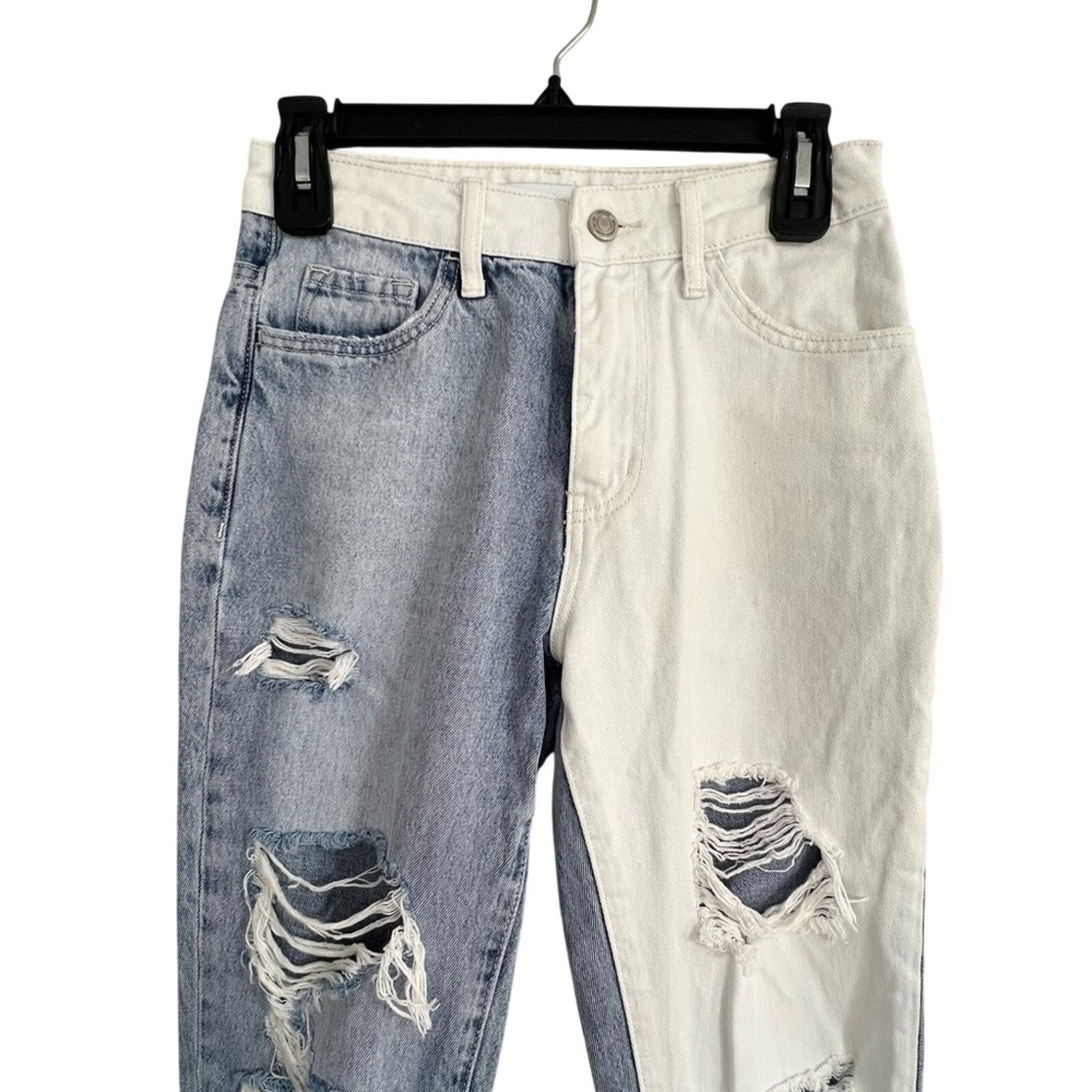 Velvet Vervet Steady Heart Split Two Tone Mom Jeans V2804 Size 24 Size 42" / US 20 - 6 Thumbnail