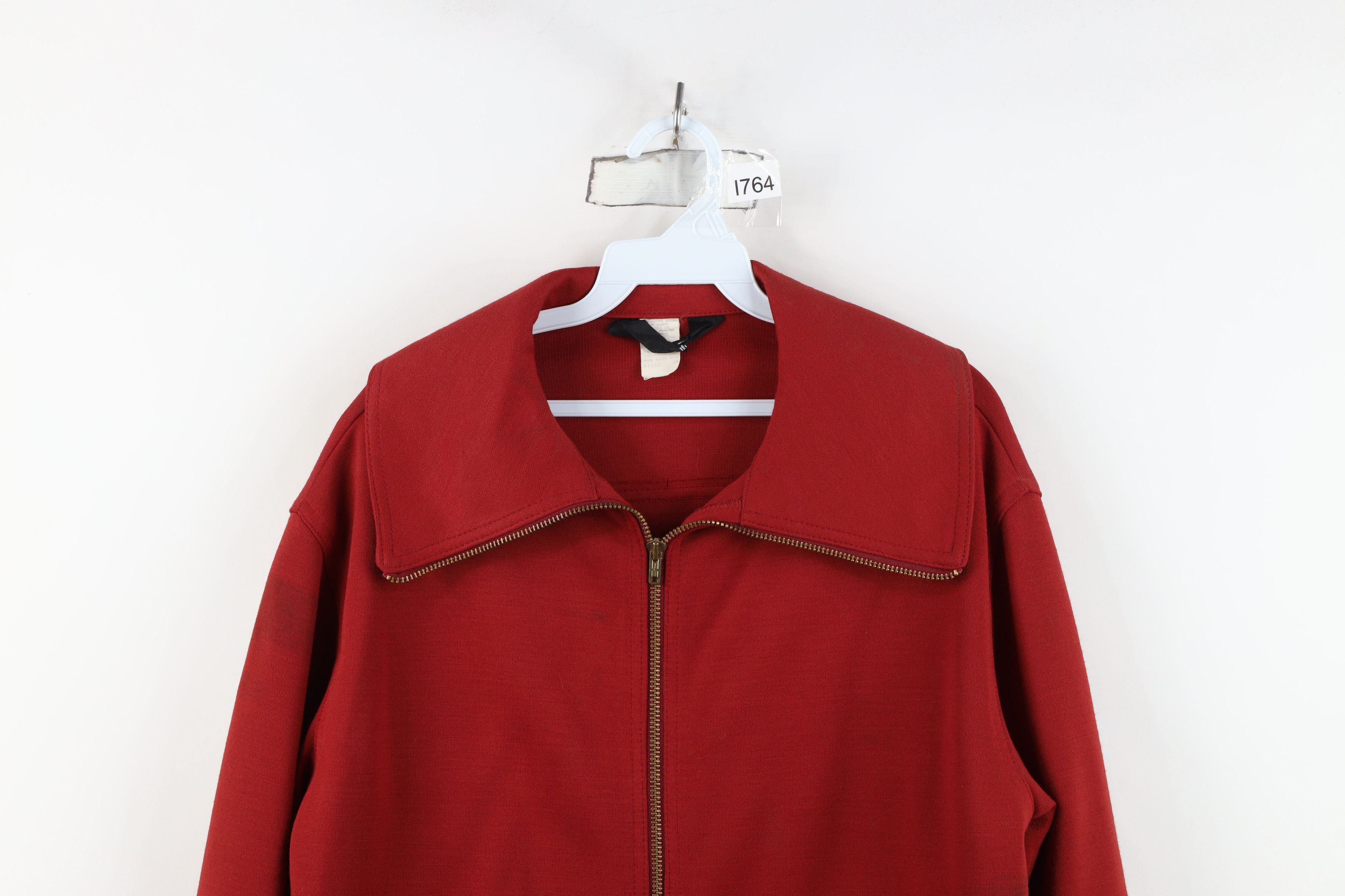 Vintage Vintage 60s Streetwear Knit Full Zip Jacket Red USA Size XL / US 12-14 / IT 48-50 - 2 Thumbnail