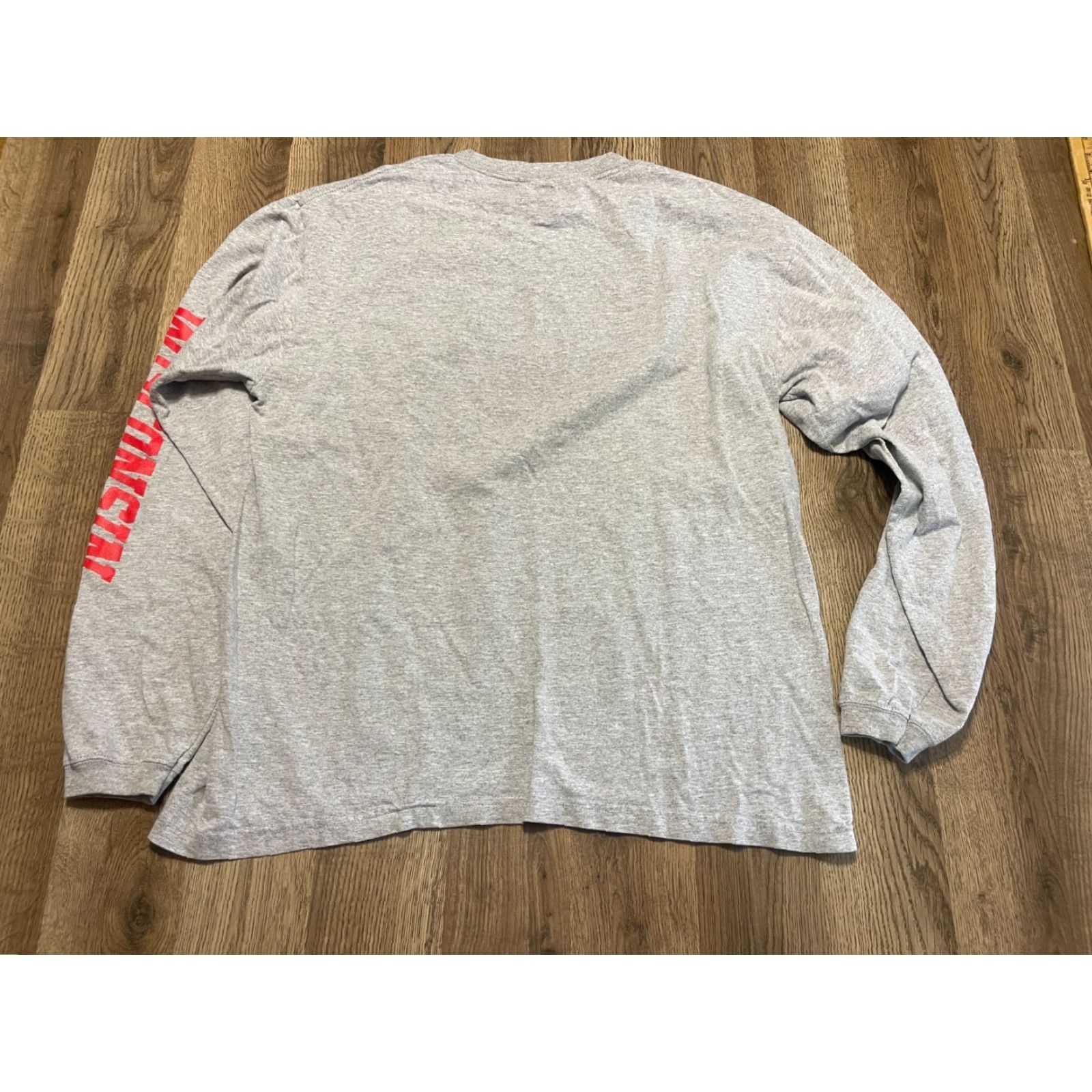 NCAA NCAA Shirt, Men’s XL, Gray, Long Sleeve, Wisconsin Badger, Crew Neck, Cotton, Machine Washable, Regular Fit, Solid, T-Shirt, Department: Men Size US XL / EU 56 / 4 - 2 Thumbnail