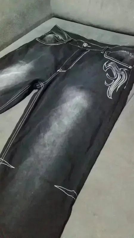 Japanese Brand Loose Baggy Jeans Hiphop Skateboard Denim Pants Size US 36 / EU 52 - 4 Thumbnail