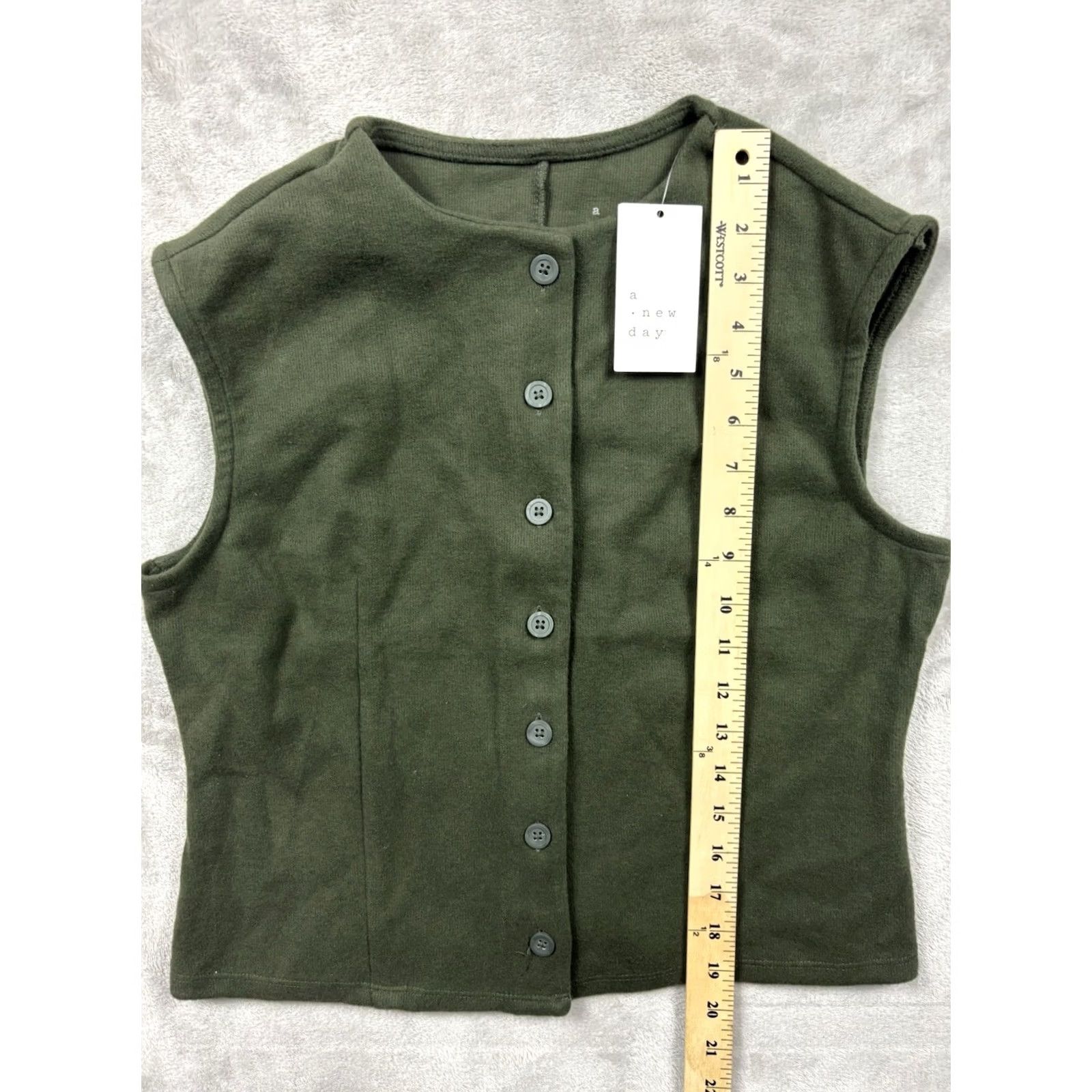 Vintage A New Day Women’s Olive Green Fiber Sleeveless Vest Outdoors Size Medium NWT Size M / US 6-8 / IT 42-44 - 5 Thumbnail