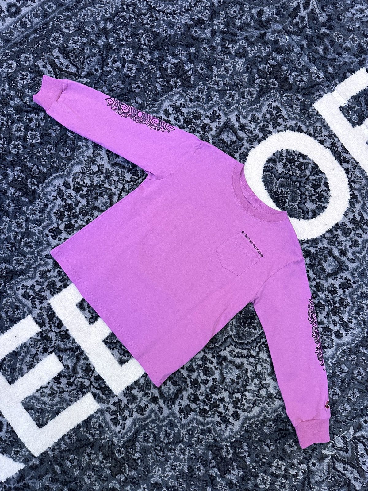 Chrome Hearts Kids Matty Boy PHSYM Spider Web Purple T-Shirt