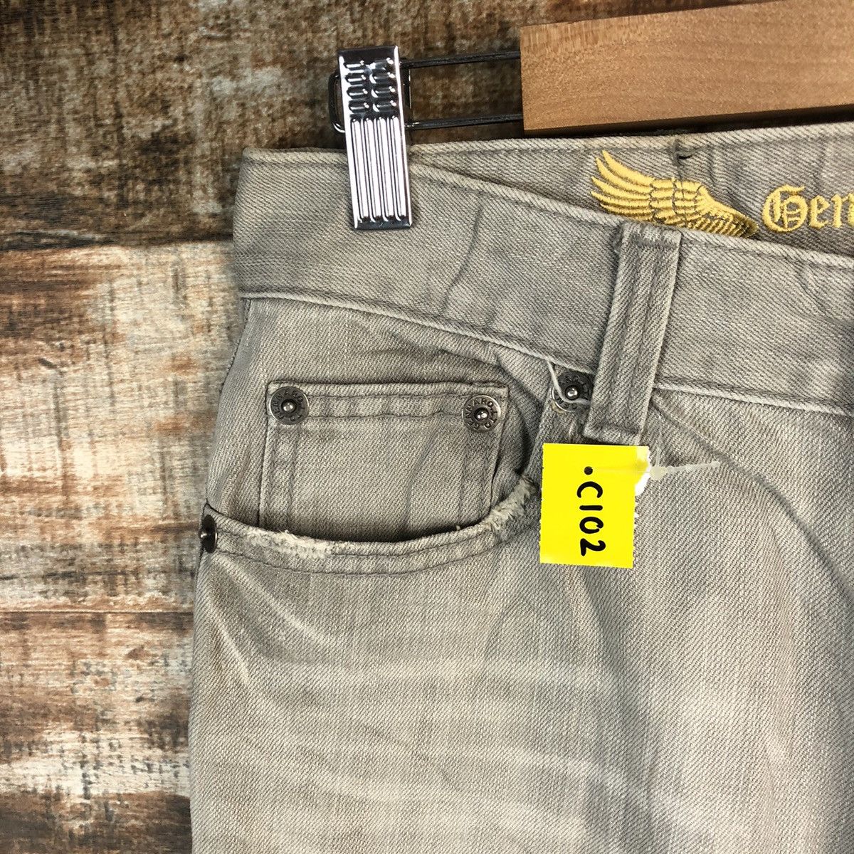 Japanese Brand DL Gennaro Jeans Grey Distressed Denim Pants #C102 Size US 27 - 7 Thumbnail