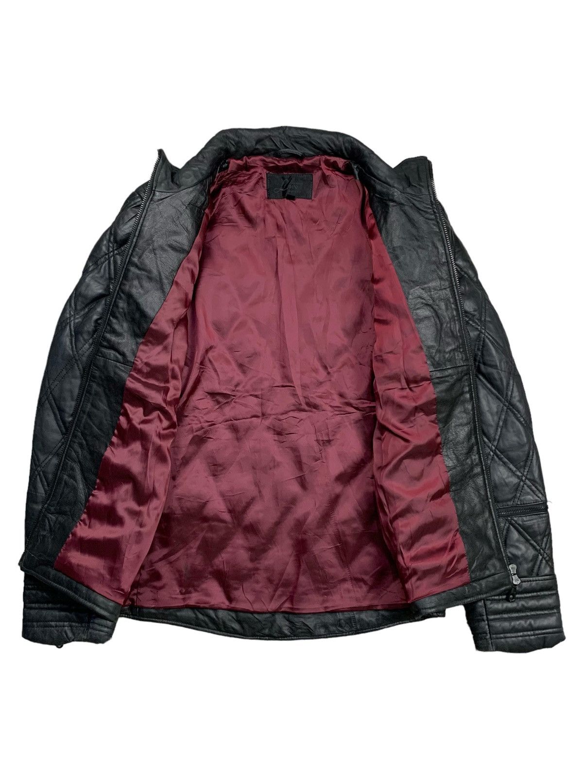 JACKROSE 2000s Luv Maison Jackrose - Diamond Pattern Leather Jacket Size US M / EU 48-50 / 2 - 3 Thumbnail