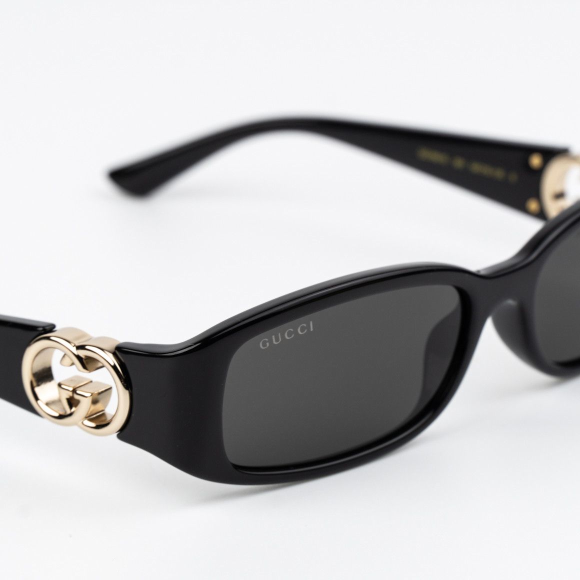 Gucci NEW Gucci GG1661S 001 Black Grey Rectangle Unisex Sunglasses Size ONE SIZE - 6 Thumbnail