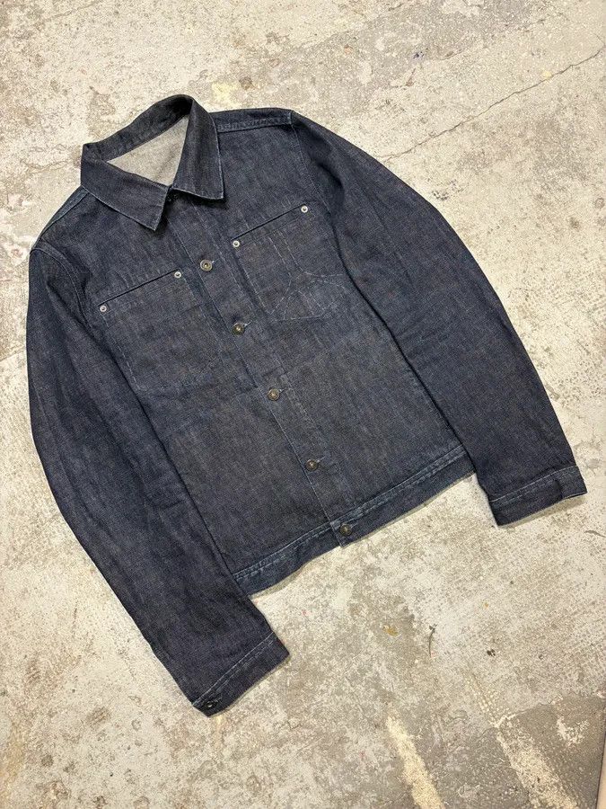 Designer × Moschino × Vintage 2000s Moschino Peace Raw Denim Jacket Size US S / EU 44-46 / 1 - 4 Thumbnail