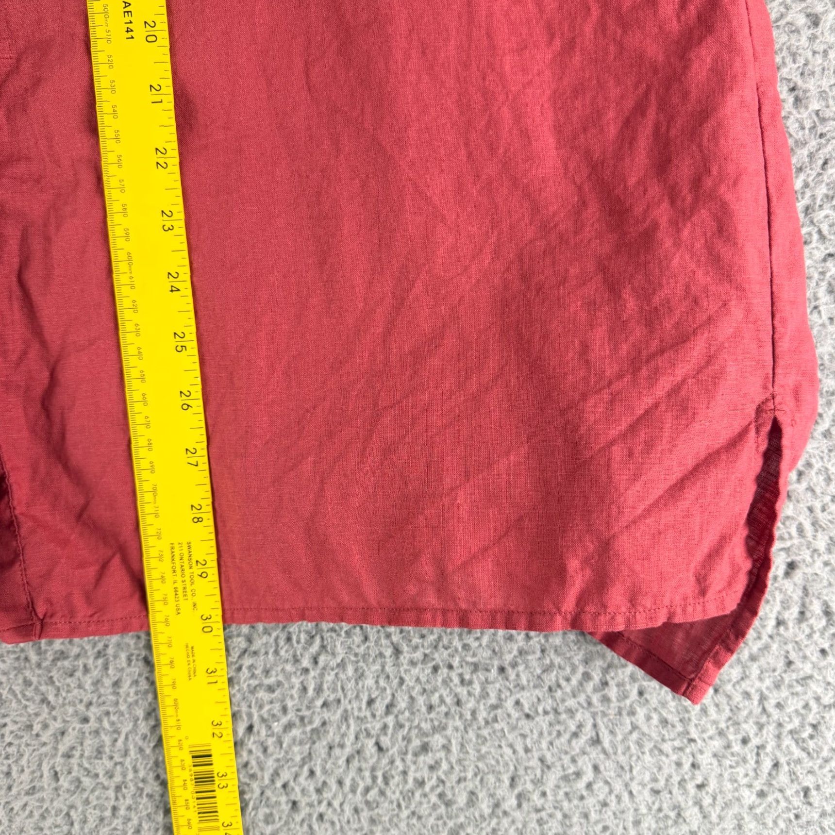 Eileen Fisher Eileen Fisher Button-Up Tunic Shirt Womens Large Red 100% Linen 3/4 Sleeve Size L / US 10 / IT 46 - 7 Thumbnail