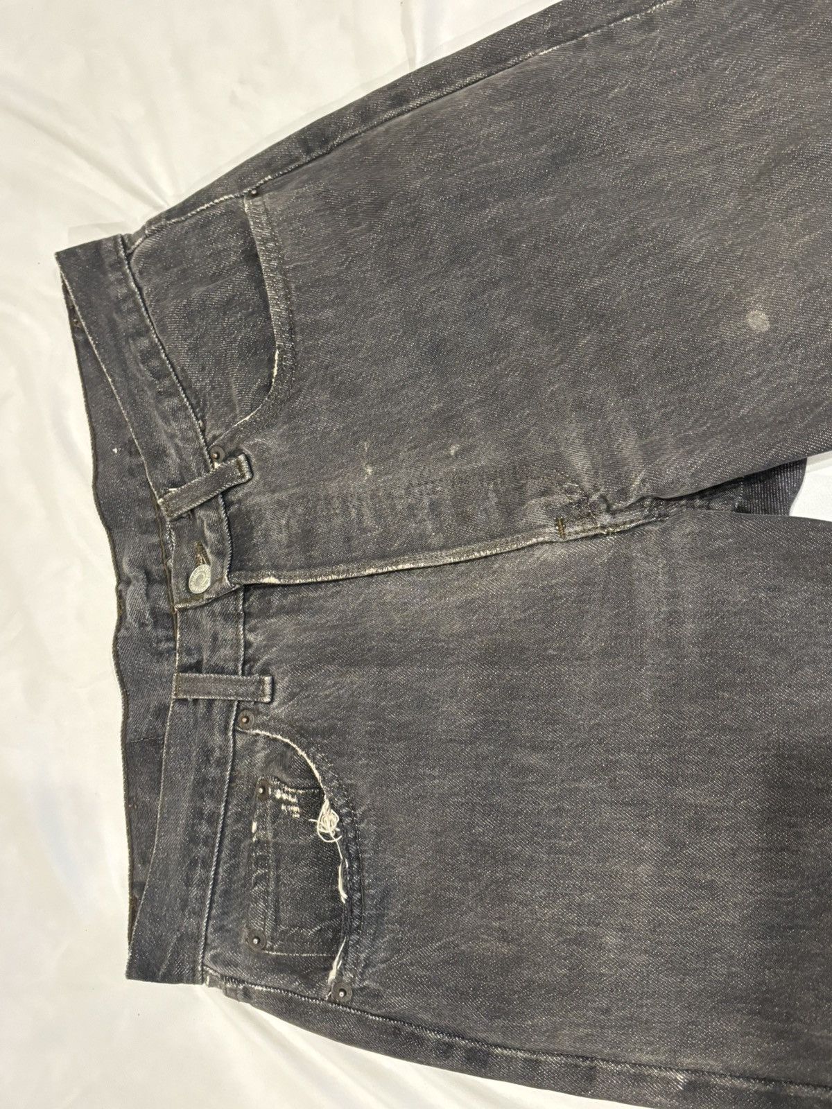 Levi's Distressed 80s Levi's 501-0658 Black Yarn Dyed Denim 32 × 28 Size US 32 / EU 48 - 7 Thumbnail