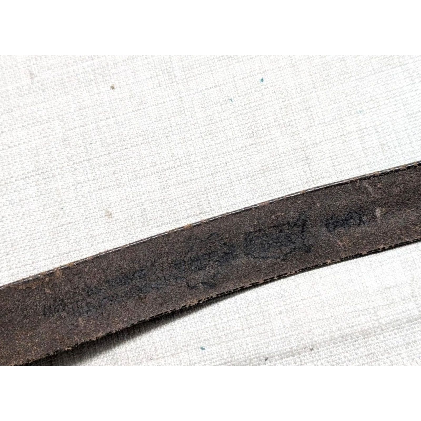 Vintage VINTAGE TOOLED buckle belt 46 cowhide WESTSERN brown leather COWBOY USA made Size 46 - 7 Thumbnail