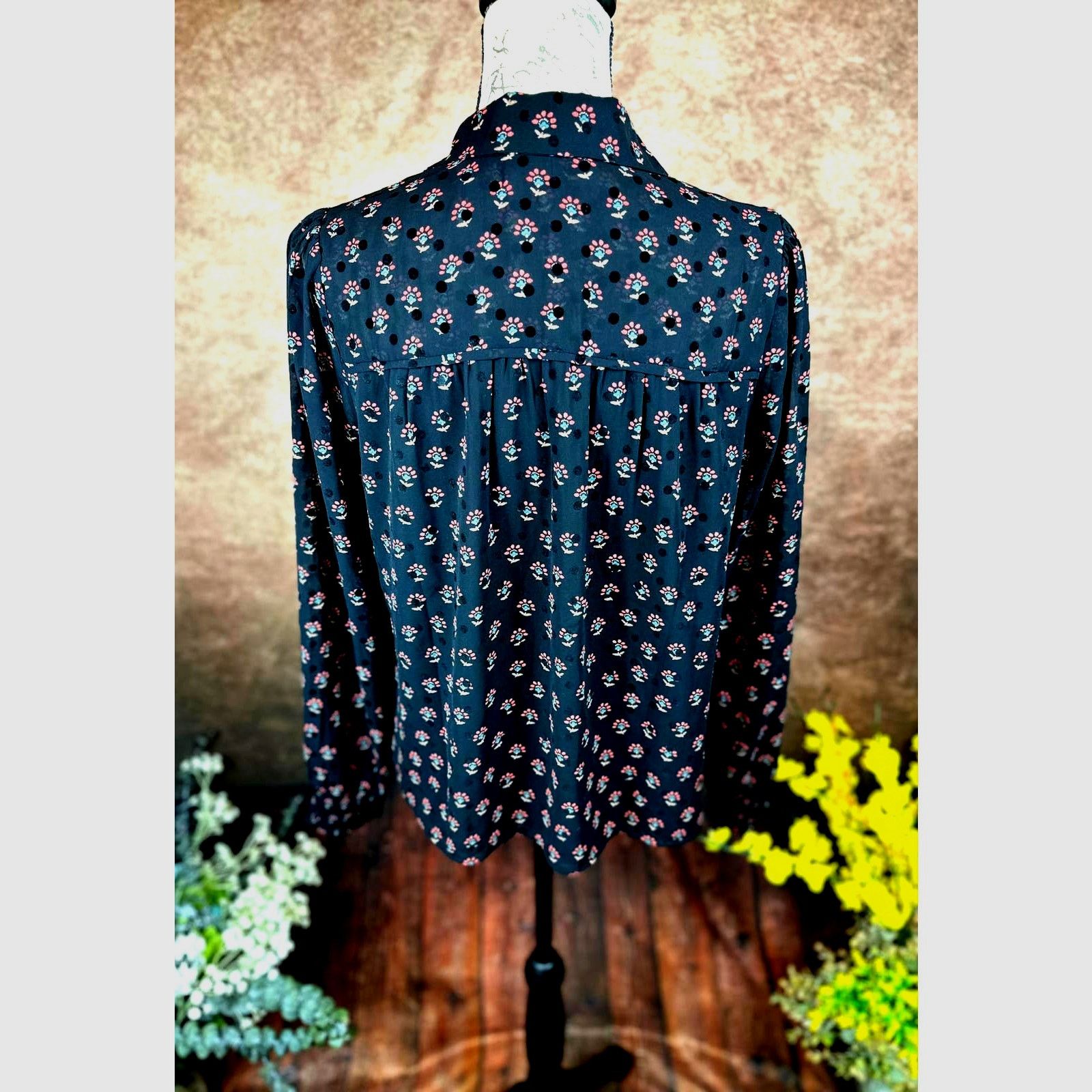 Other Les Serein Collared Long Sleeve Blouse Black Print size M Size M / US 6-8 / IT 42-44 - 7 Thumbnail