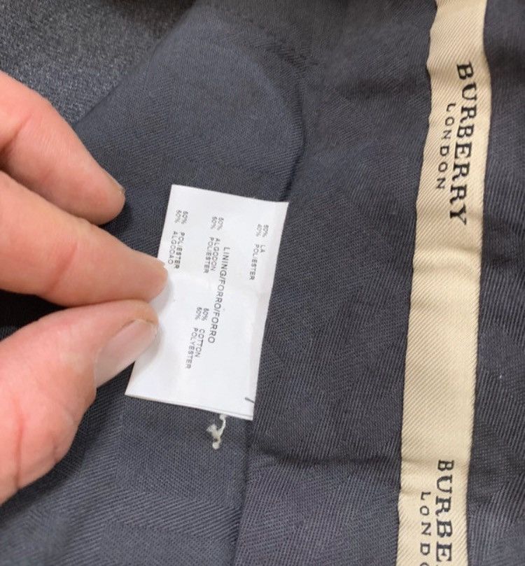 Burberry Y2k vintage 00s dark grey wool blend pleated chino trousers Size US 39 - 3 Thumbnail