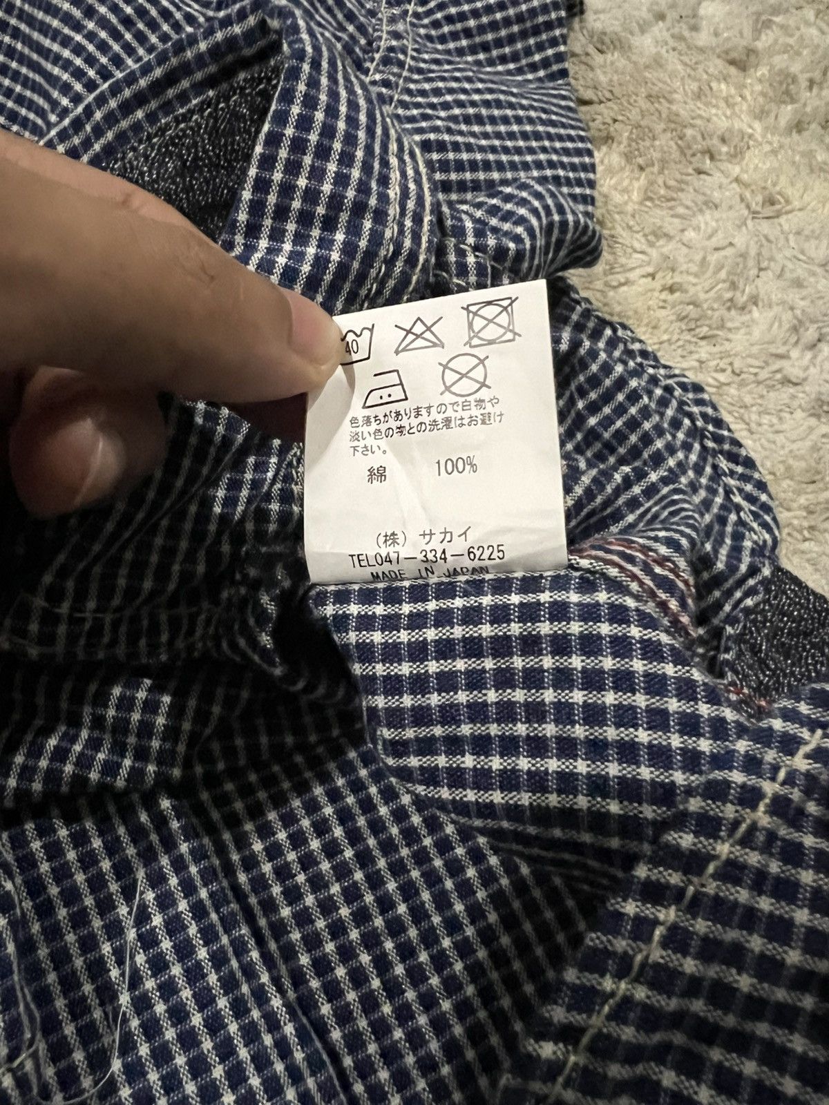 Samurai Jeans EIGHT G Japan Checkered Gusset Rockabilly S/S Button Shirt Size US L / EU 52-54 / 3 - 6 Thumbnail