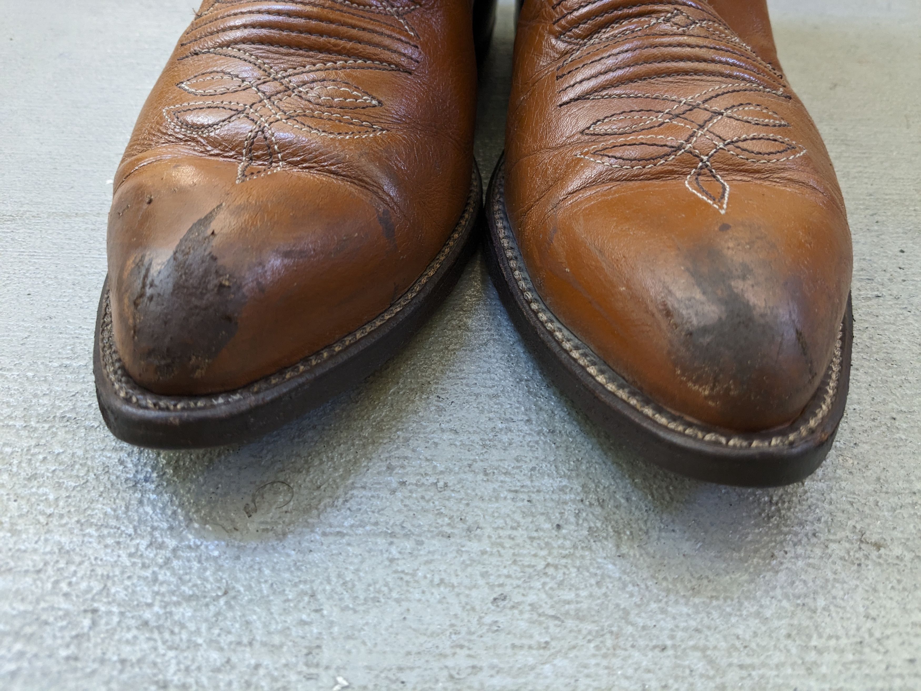 Genuine Leather Dan Post Cowboy Boots Brown Leather 8 Western Botas Size US 8 / EU 41 - 2 Thumbnail