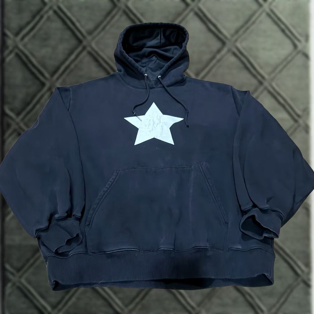 Vintage TUNNEL VISION UNISEX STAR GRAPHIC HOODIE SWEATSHIRT - M Black Hoodie Mens Medium EUC Graphic Print Hooded Size US M / EU 48-50 / 2 - 1 Thumbnail