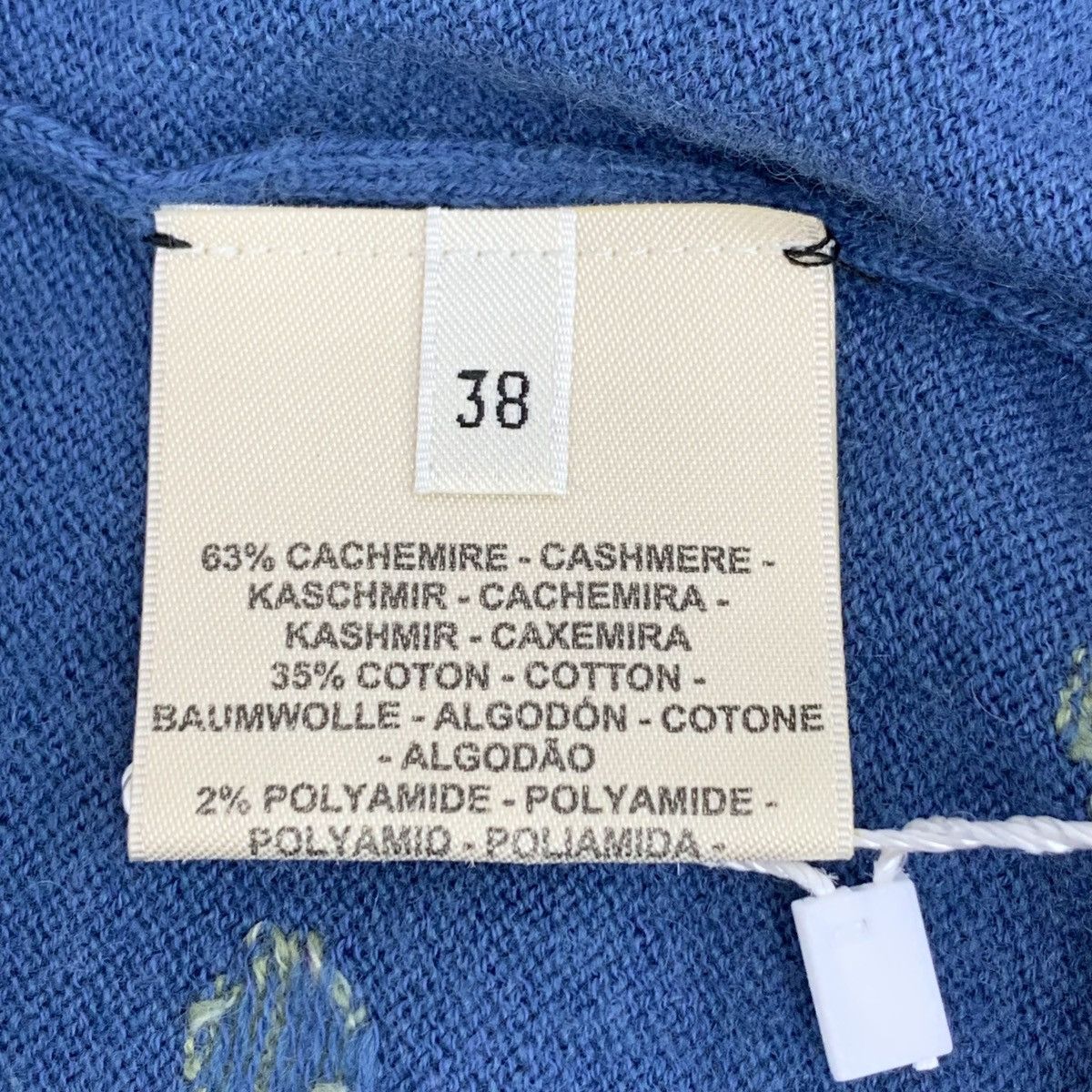 Hermes Hermes Blue Pattern Polka Dot Embroidered Cashmere Knit Size XS / US 0-2 / IT 36-38 - 7 Thumbnail