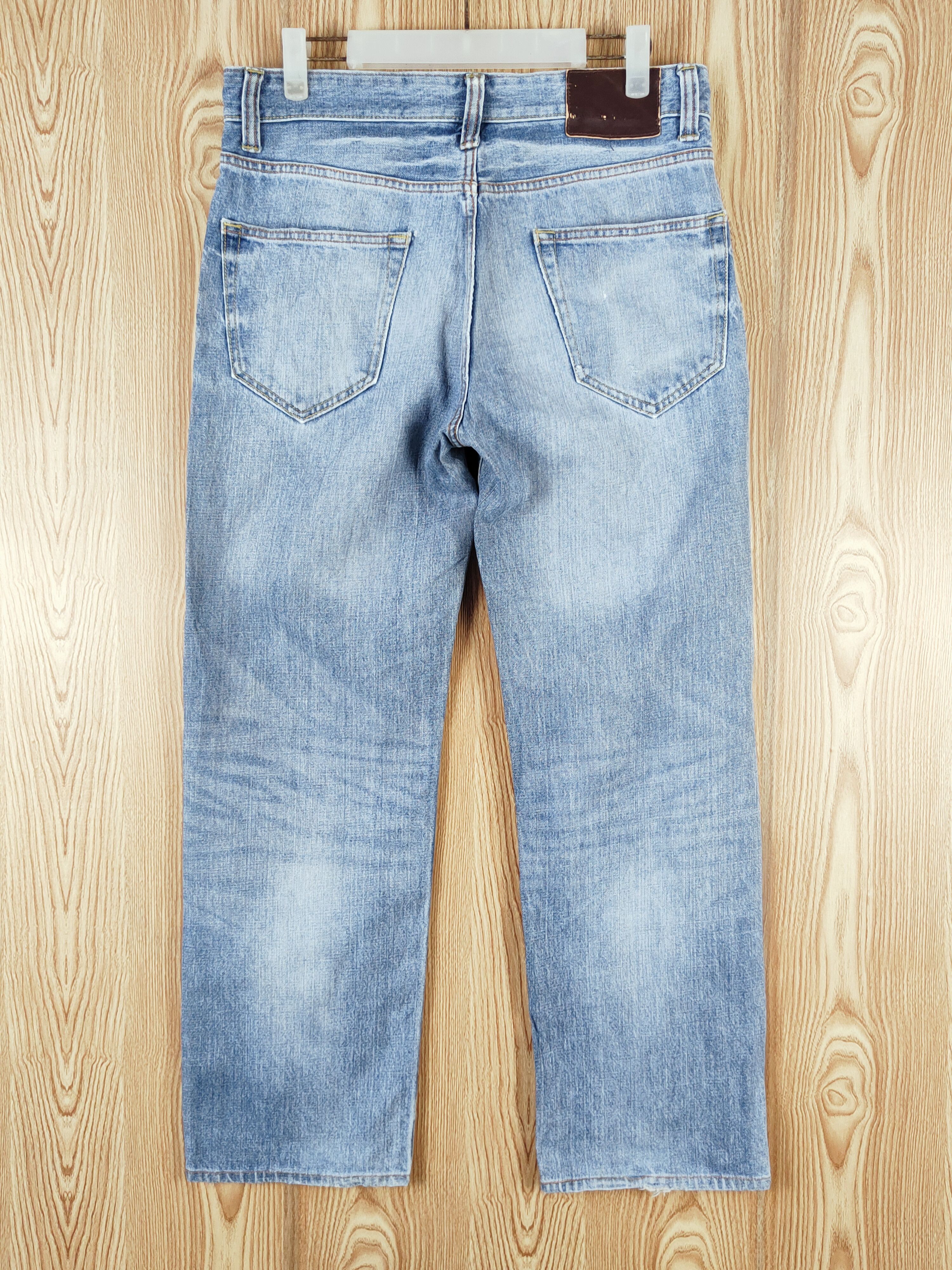 Japanese Brand × Vintage 1991 Navy Produce Blue Distressed Ripped Jeans Size US 32 / EU 48 - 6 Thumbnail
