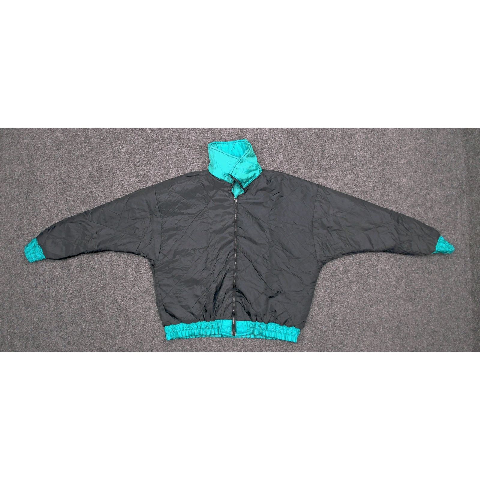 Vintage Vintage 80s Teal Boxy Batwing Ski Jacket Size XL / US 12-14 / IT 48-50 - 7 Thumbnail