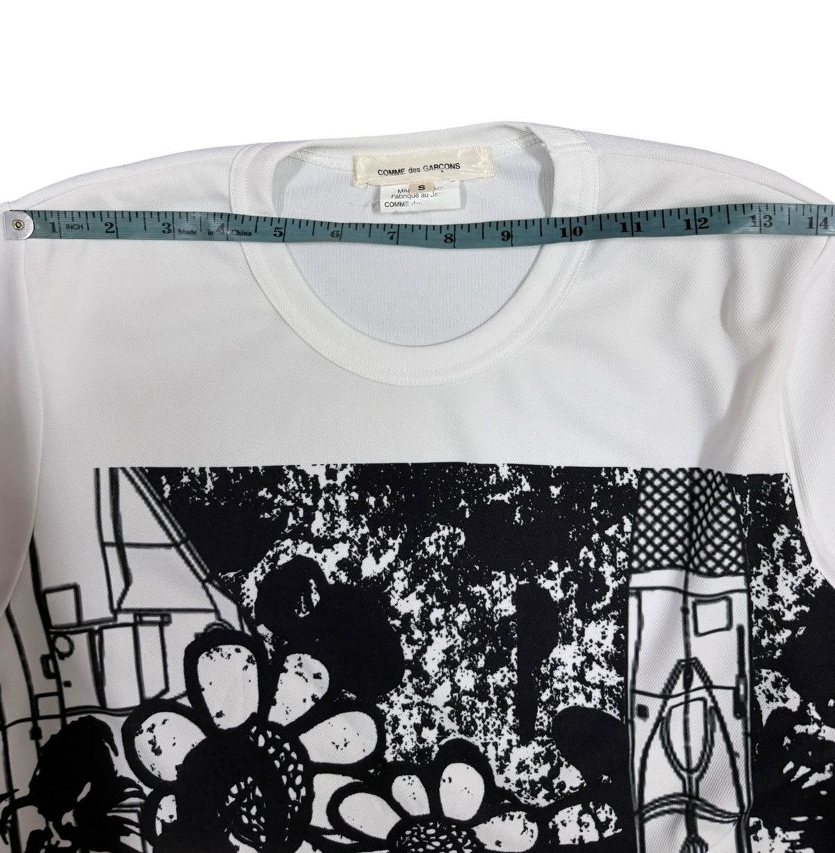 Comme des Garcons AD2017 Comme Des Garcons Graphics Print Mesh Long T-Shirt Size S / US 4 / IT 40 - 14 Thumbnail