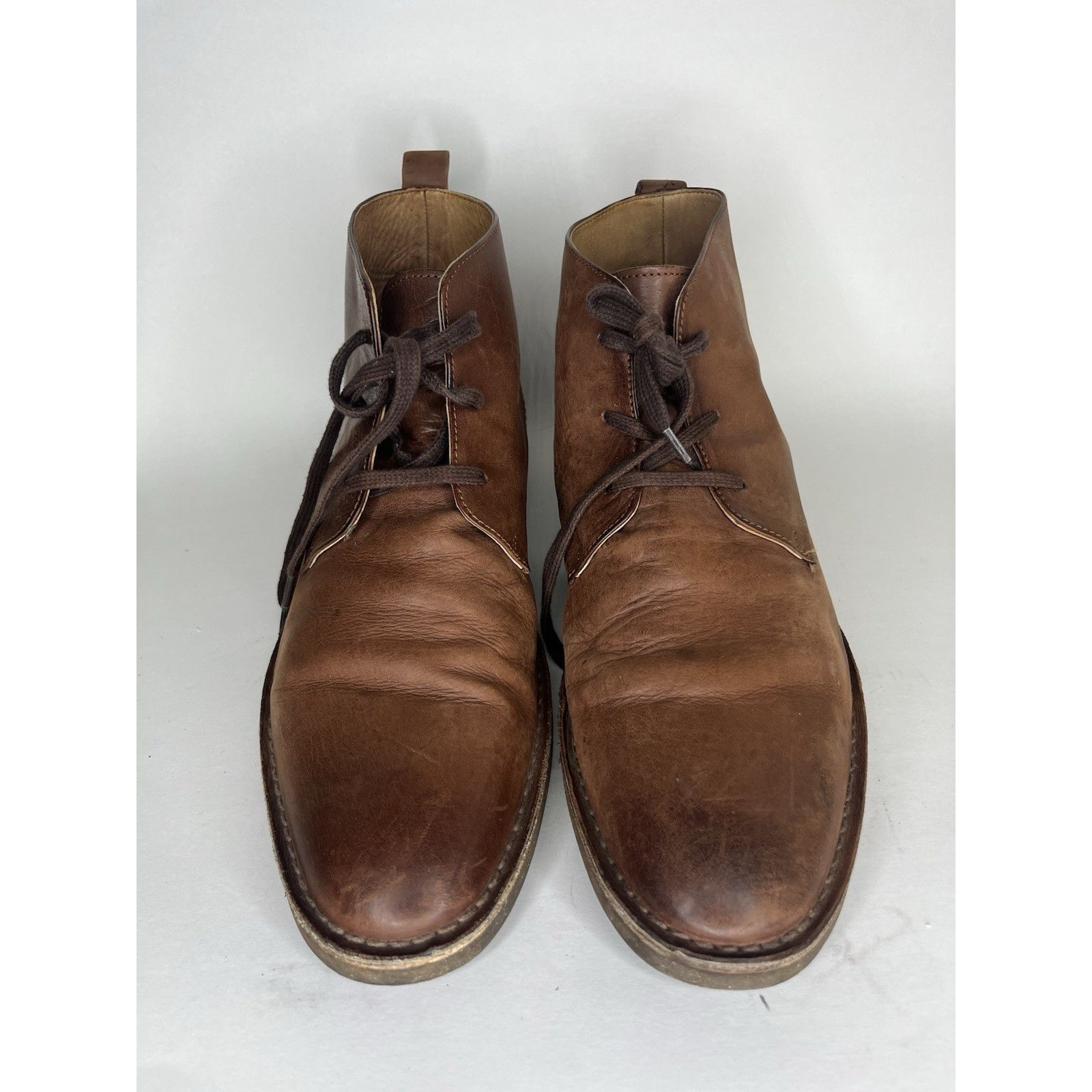 Frye Frye Dark Brown Leather Lace Up Desert Chukka Boots Men Sz 1 Size US 10 / EU 43 - 4 Thumbnail