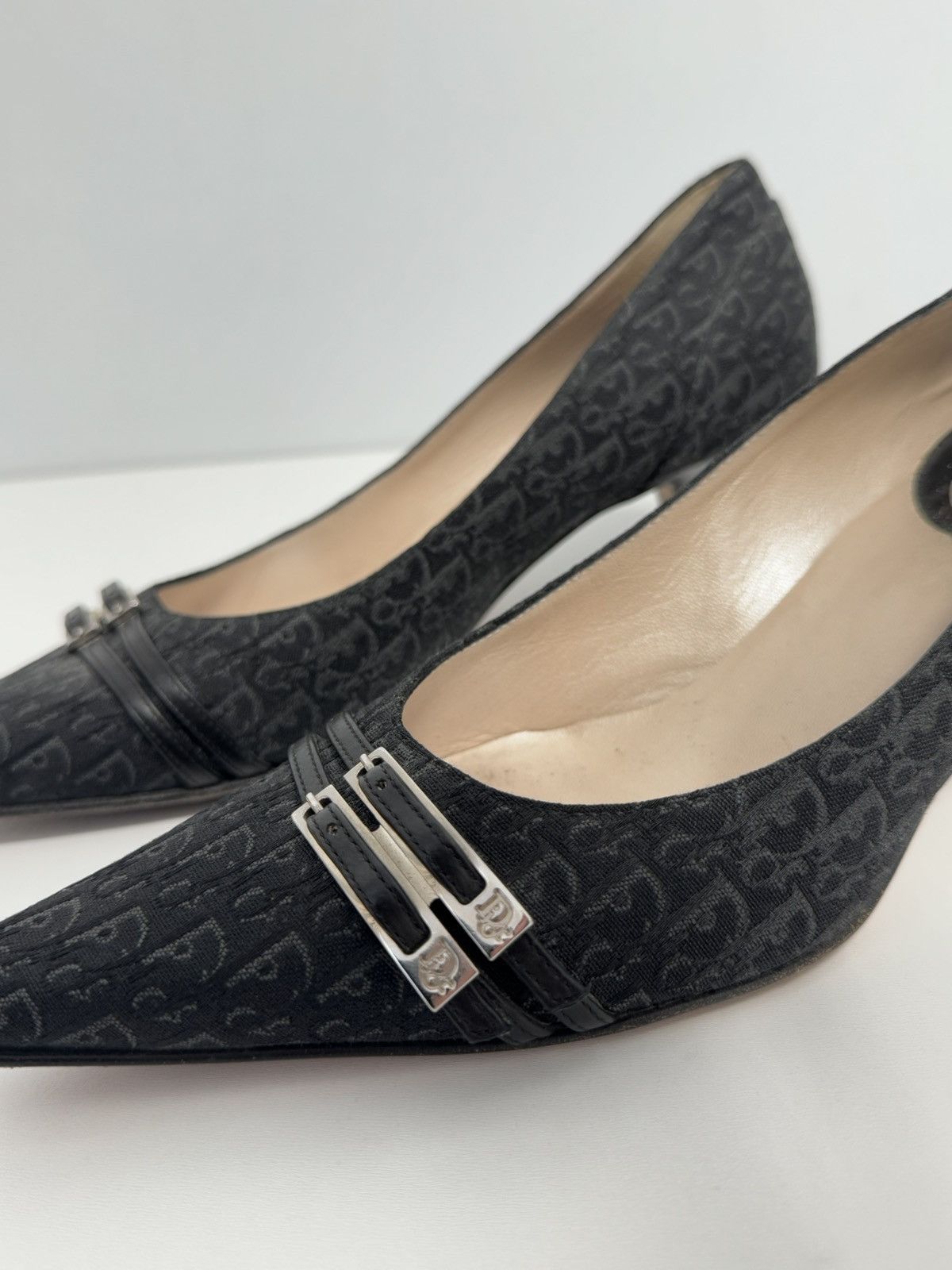 Dior Vintage Authentic Dior Diorissimo Black Jaquard Monogram Size US 7 / IT 37 - 6 Thumbnail