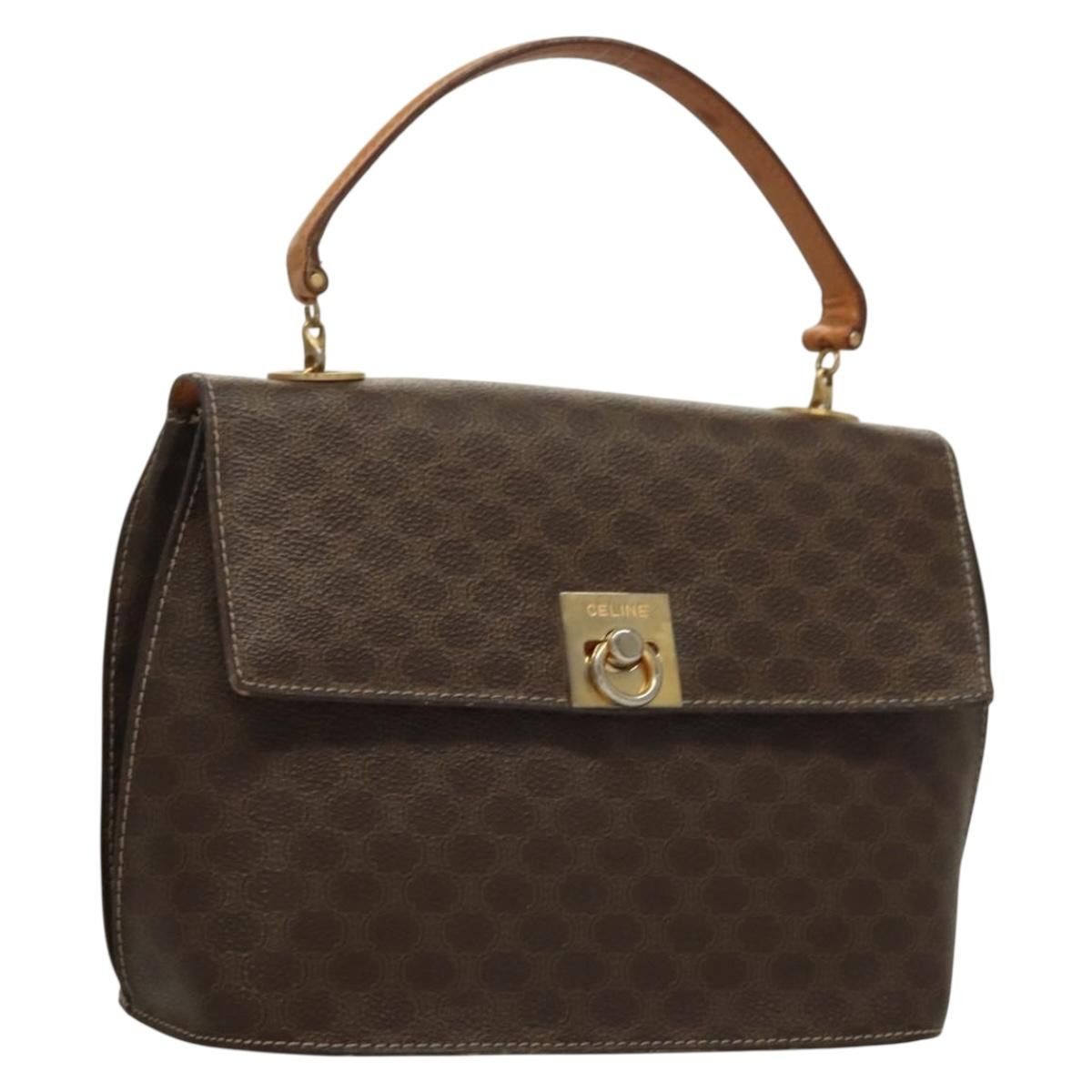 Celine CELINE Macadam Canvas Hand Bag Pvc Leather Brown Gold Size ONE SIZE - 1 Thumbnail