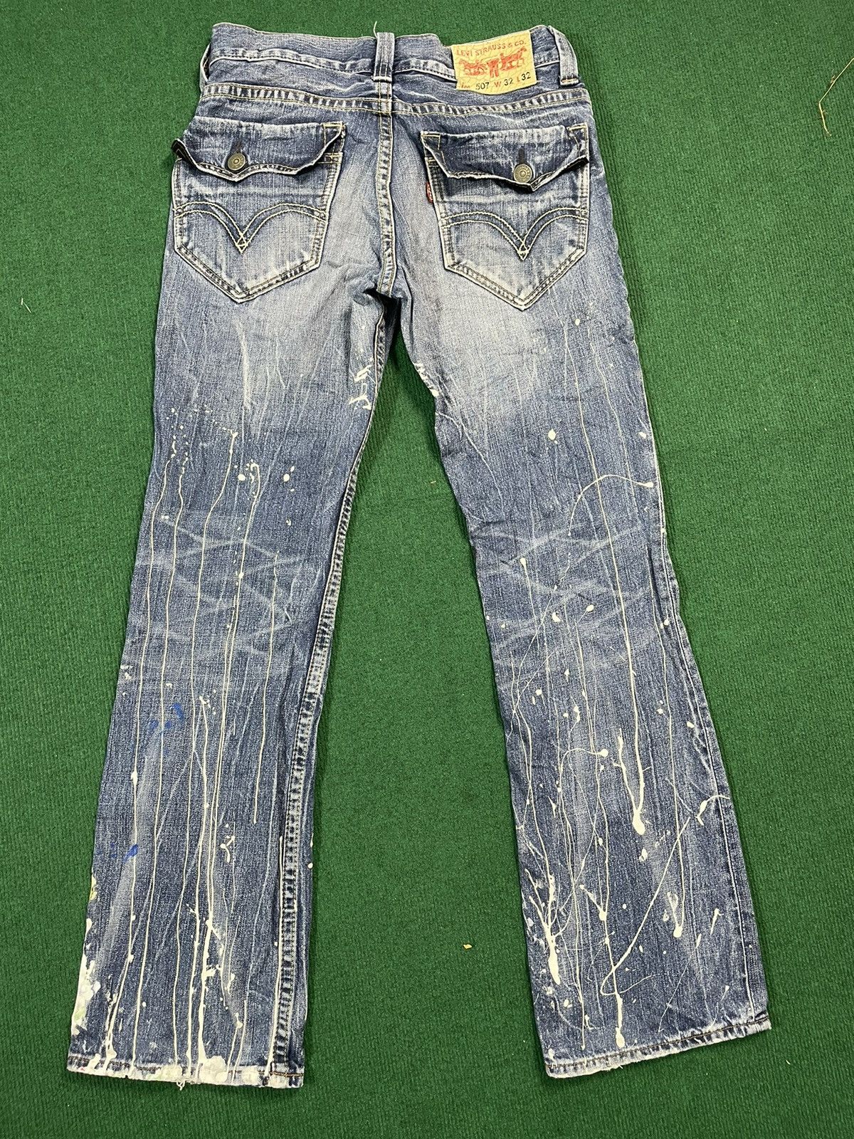 Levi's Levis Paint Splatter Flair Cutting Very Rare Jeans Size US 32 / EU 48 - 7 Thumbnail