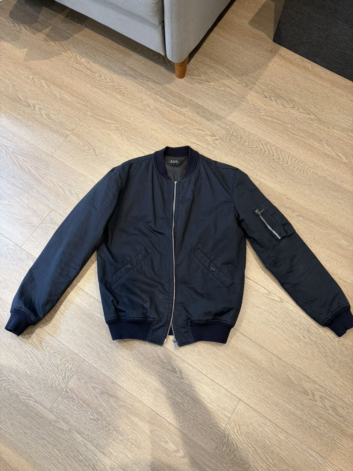 A.P.C. A.P.C. Dark Navy Bomber Jacket Size US S / EU 44-46 / 1 - 4 Thumbnail