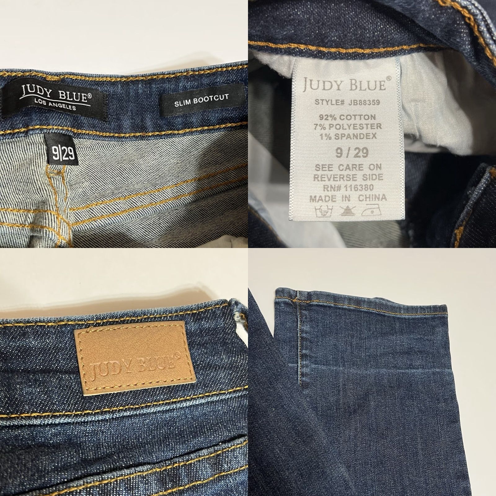 Vintage Judy Blue Jeans Women’s Slim Bootcut 9/29 (29x31) Blue Dark Stretch Fold Lines, Logo, Pockets, Mid Rise, Cotton Blend, Regular Size 29 Womens Jeans Size 30" / US 8 / IT 44 - 8 Thumbnail