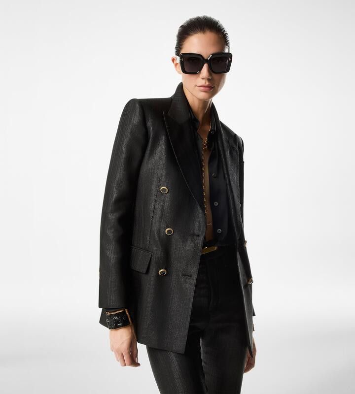 Tom Ford o1w1db10525 GI2971 Double-breasted Blazer in Black Size S / US 4 / IT 40 - 2 Thumbnail