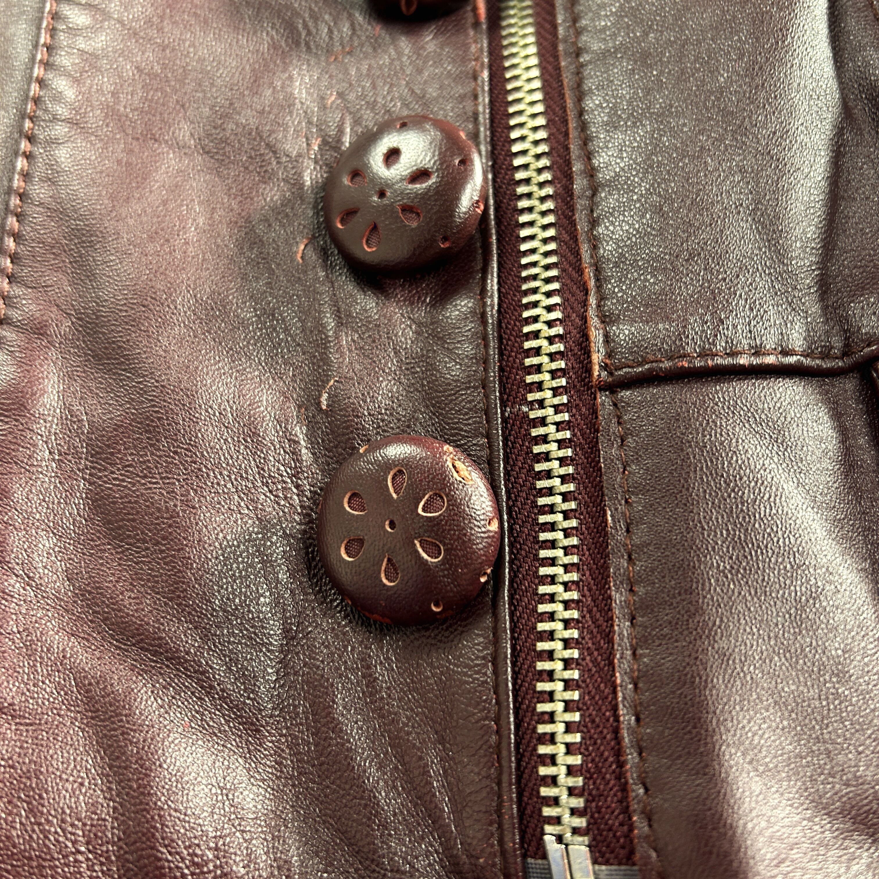 Vintage Y2K Fitted Leather Jacket Brown Tailored Minimal Blazer Size US S / EU 44-46 / 1 - 12 Thumbnail