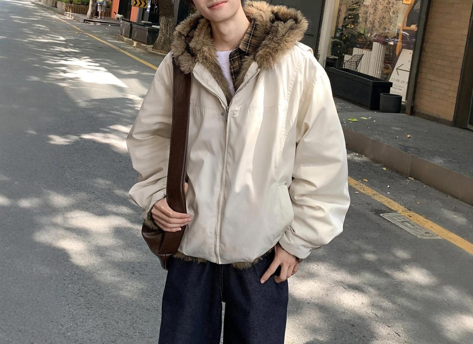 Vintage Cream Faux Fur Lined Hooded Parka Jacket, Warm Outerwear Size US M / EU 48-50 / 2 - 1 Thumbnail