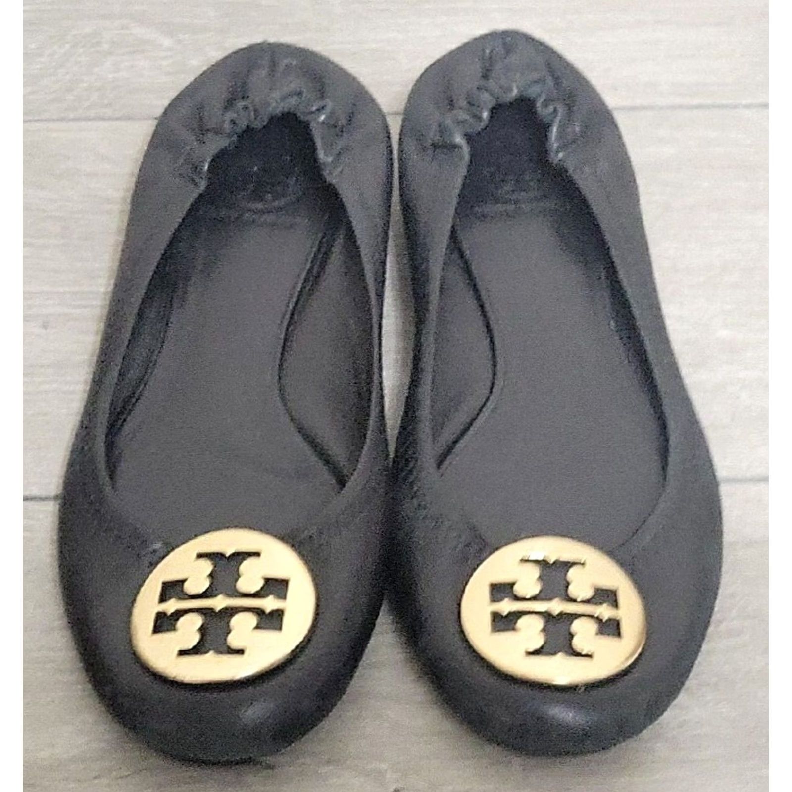 Tory Burch Tory Burch Minnie Ballet Flat Black Gold Women Size 7.5 M Slip On Leather Size US 8 / IT 38 - 4 Thumbnail