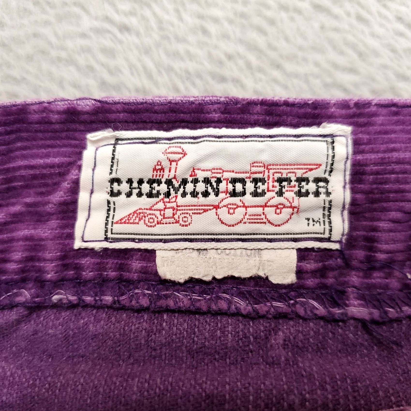 Etro VINTAGE Chemin De Fer Pants Womens 25x30 Purple Corduroy Casual 70s Retro Casual Pants Womens 25 Purple Corduroy 70s USA University Womens Size 42" / US 20 - 3 Thumbnail
