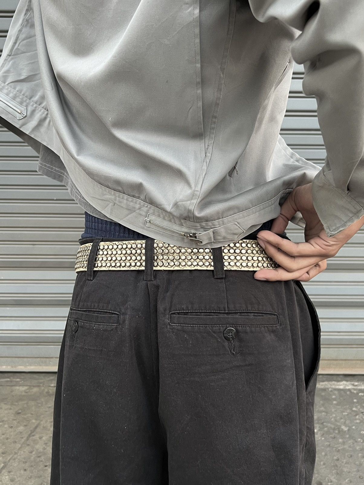 Designer × Vintage SOLD* Vintage Studded Leather Belt Size 34 - 7 Thumbnail