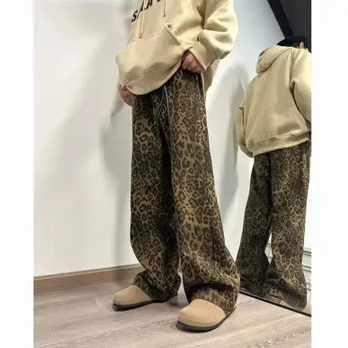 Jean leopard print wide leg jeans Size US 32 / EU 48 - 4 Thumbnail